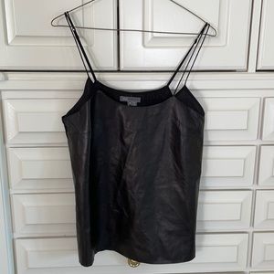 Vince size M black leather blouse
